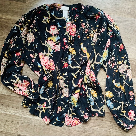 GP & J Baker for H&M EUC Floral Blouse 10 - Picture 2 of 5